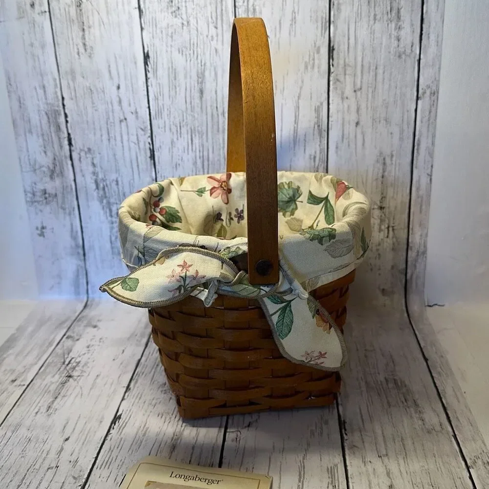 Longaberger 2000 Classic Basket‎ Combo 7” Diameter Swing Handle Liner